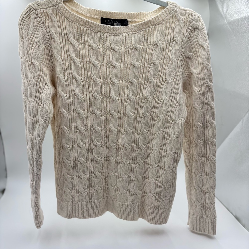 Lauren Ralph Lauren Cream Cable Sweater‎ Large
